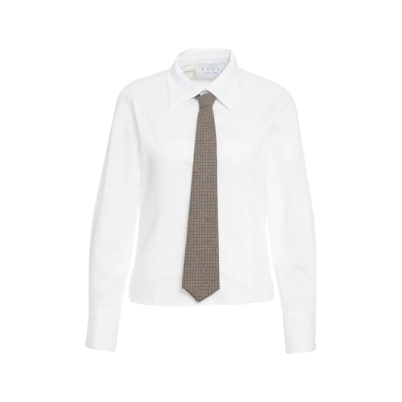 Kaos Langärmeliges Oberteil Long-Sleeved Shirt With Button-Down Collar White