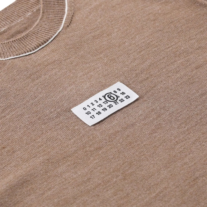 MM6 Maison Margiela T-Shirt Strickpullover mit Schurwolle braun(Image 3)