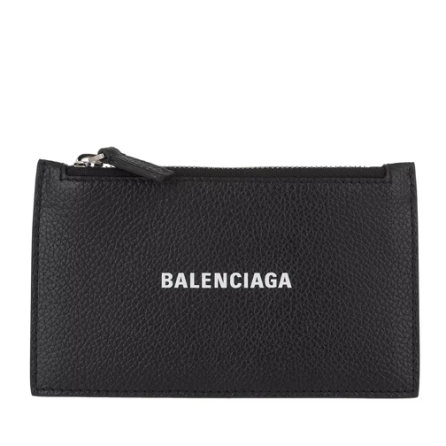 Balenciaga Cash Zipped Card Holder Grainy Leather Black/White Kartenhalter