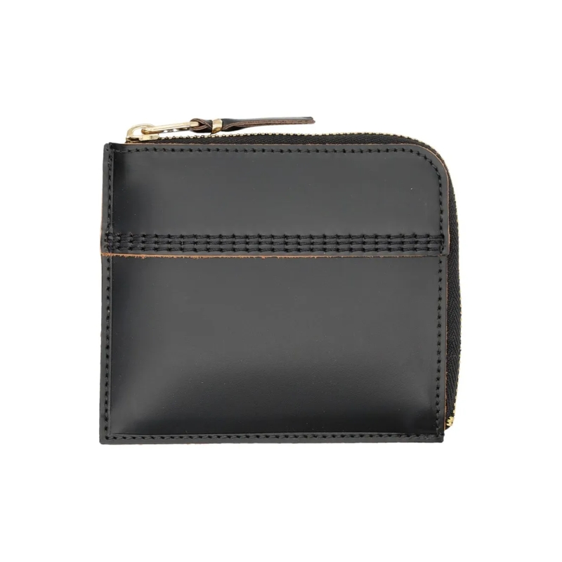 Comme des Garcons Geldbörse Triple Stich Leather Wallet Grey