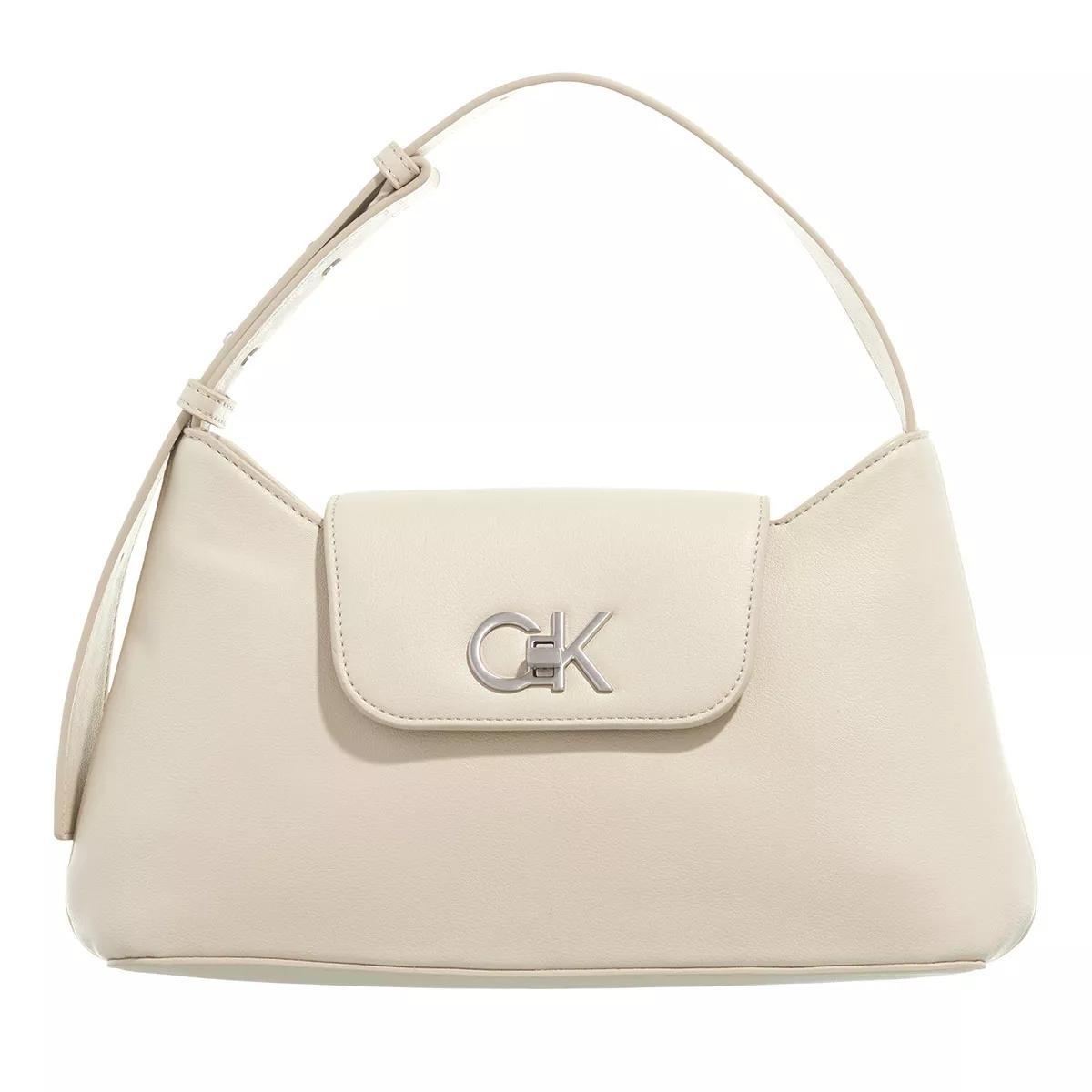 Calvin Klein Re Lock Shoulder Bag Md Stoney Beige | Hobo Bag