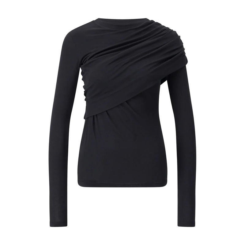 Etoile Isabel Marant T-Shirt Fitted Modal Blend Top With Round Neckline Black