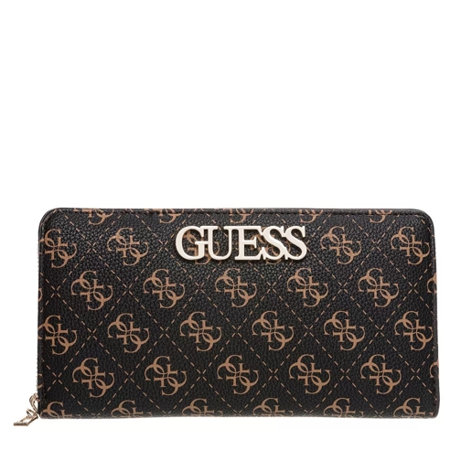 Guess Uptown Chic Cheque Wallet Brown Plånbok med dragkedja