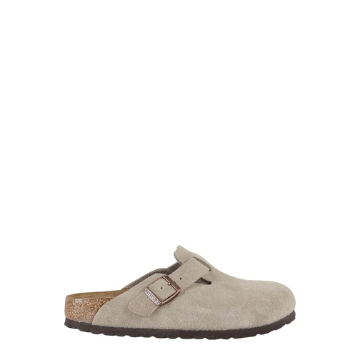 Birkenstock Mule Boston Sfb Suede Clogs Grey