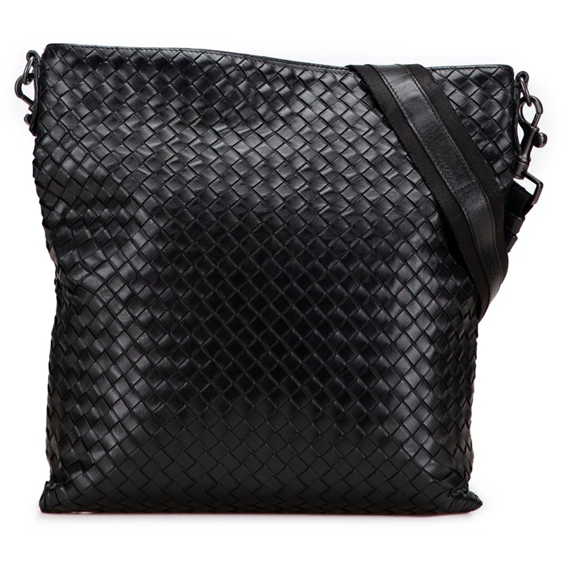 Bottega Veneta Schultertasche Nappa Intrecciato VN Crossbody schwarz