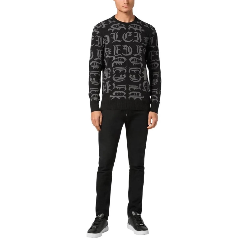 Philipp Plein Pullover Pullover Rundhalsausschnitt Gothic Plein schwarz(Image 2)