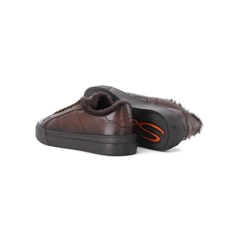 Santoni Lage-top sneaker Sneaker aus Leder braun(Image 3)