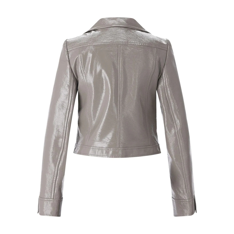 Courrèges Veste de transition Cropped Jacket With Pointed Collar Grey(Image 6)