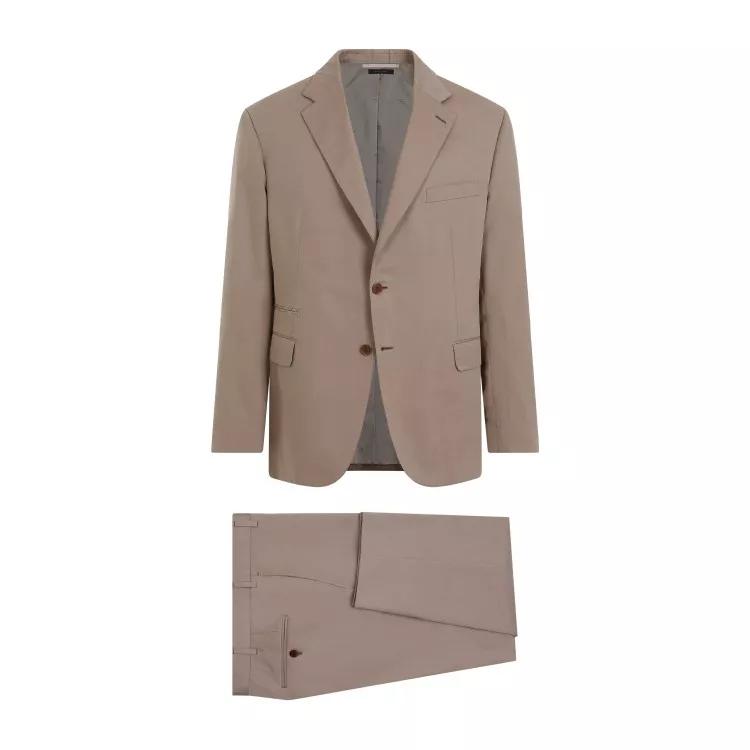 Brioni - Beige Cotton Suit - Größe 54 - brown