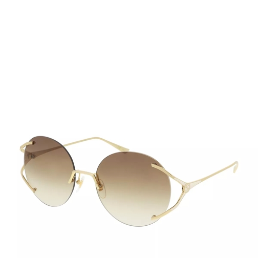Gucci GG0645S-002 57 Sunglasses Gold-Gold-Brown Occhiali da sole