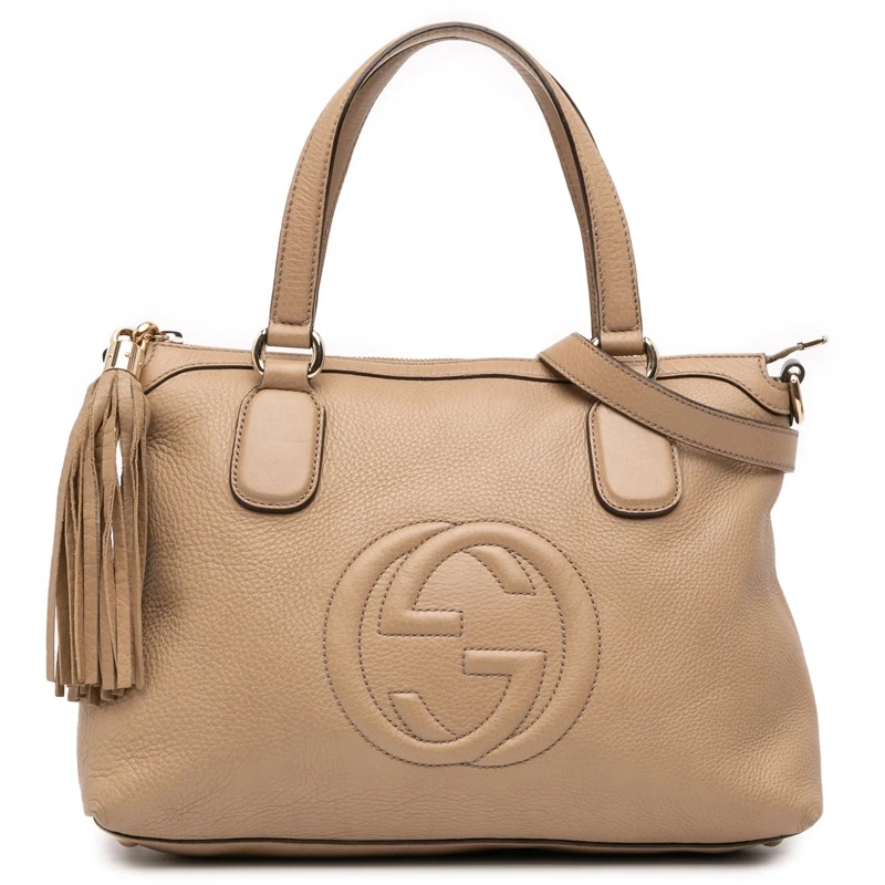 Gucci Schultertasche Small Leather Soho Working Satchel braun