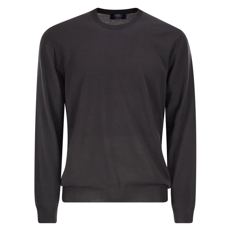 Fedeli Trui Argentina - Crew-Neck Sweater In Superfine Wool Black