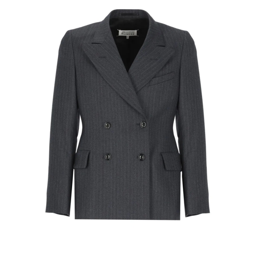 Maison Margiela Blazer Wool Double-Breasted Blazer Blue