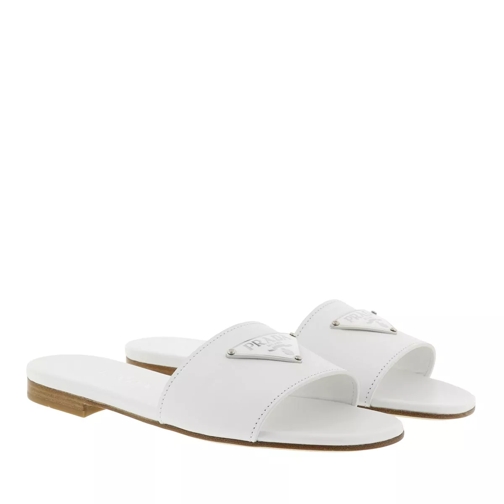 Prada Flat Sandals White Claquette