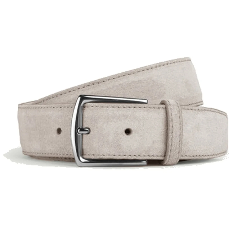 Aurélien Ceinture en cuir Belt Suede Light Grey grau
