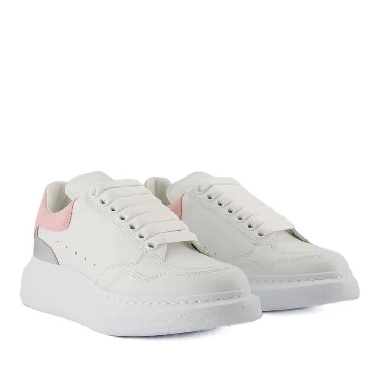 Alexander McQueen Low-Top Sneaker - Oversized Sneakers - Leather - White/Pink - Gr. 39 (EU) - in Weiß - für Damen