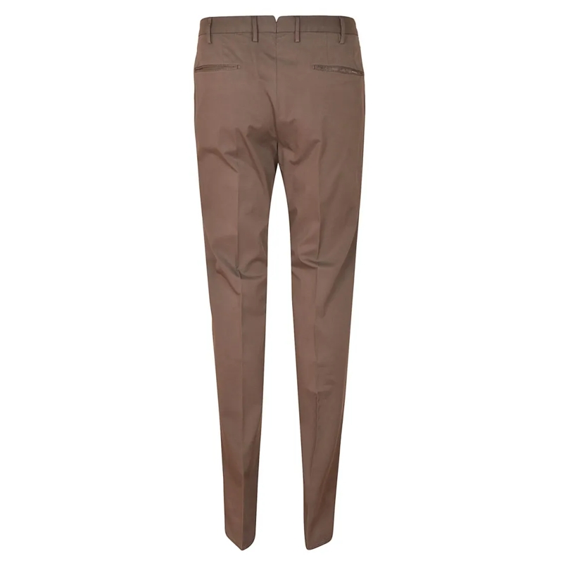 Incotex Pantalon de costume Tailored Cotton Pants With Classic Waistband Brown