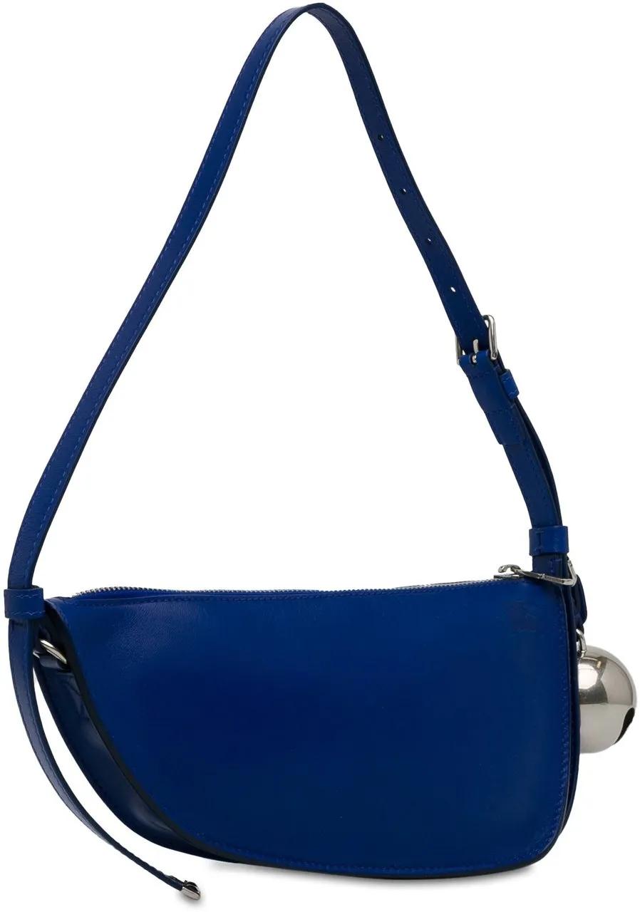 Burberry Shoppers Mini Lambskin Shield Shoulder Bag in blauw