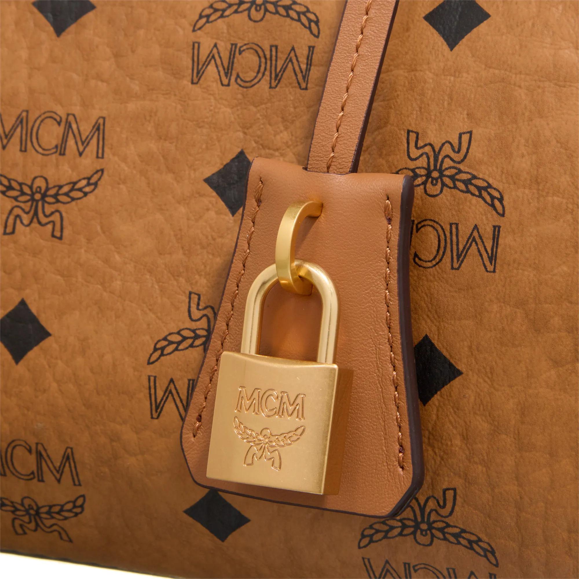 MCM Bowlingtassen Ella Visetos Boston Small in cognac