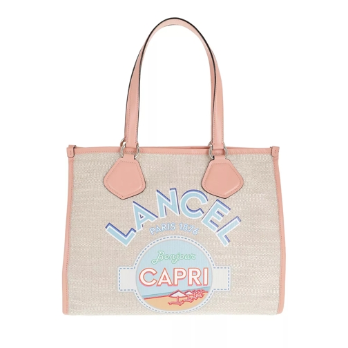 Lancel Capri - L Summer Tote Natural Sunset Pink Rymlig shoppingväska