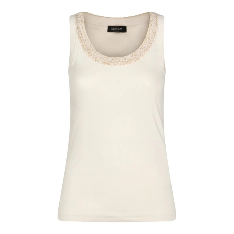 Fabiana Filippi Blouse White Cotton Top Neutrals