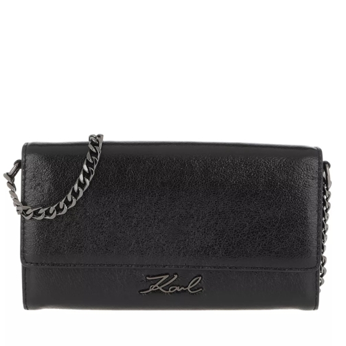 Karl Lagerfeld Signature Met Wallet Chain Black Wallet On A Chain