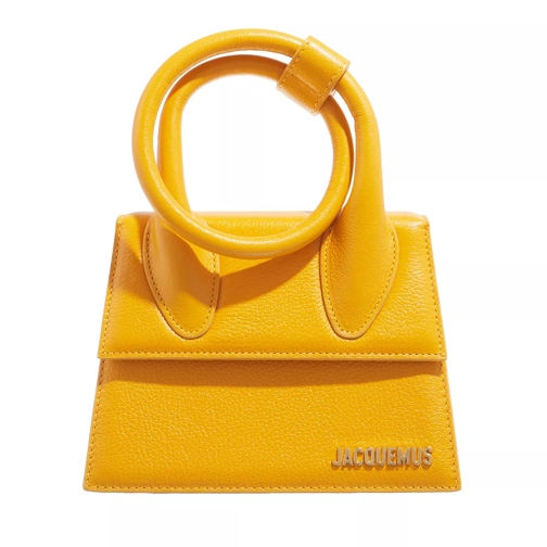 Jacquemus Top Handle Leather Bag Orange Satchel