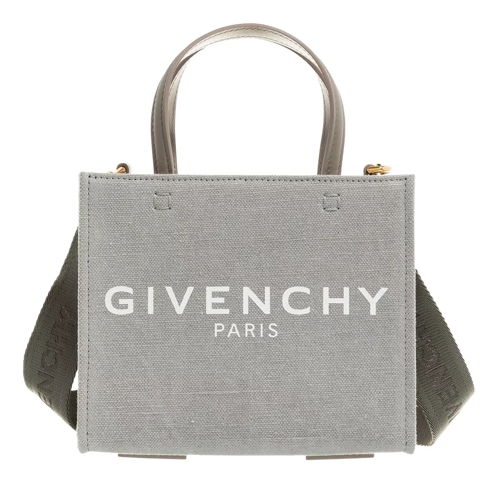Givenchy Mini G Tote Shopping Bag In Canvas Stone Grey Crossbody Bag