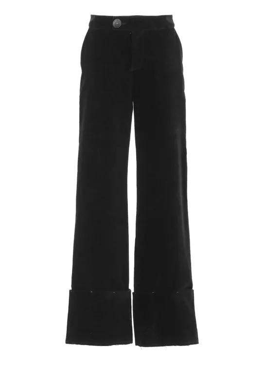 Dejamis - Oversize Velvet Pants - Größe M - black