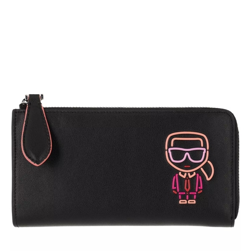 Karl Lagerfeld K/Ikonik Biarritz Zip Wallet A999 Black Zip-Around Wallet