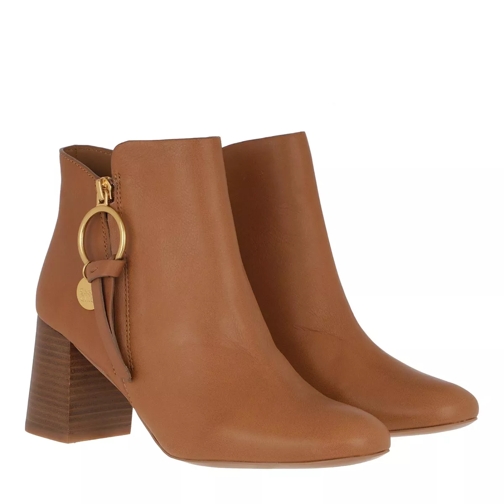 See By Chloé Bootie Leather Cognac Ankle Boot