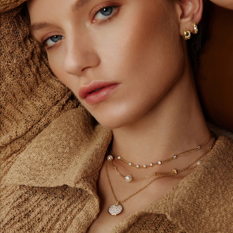 Ania Haie Mittellange Halskette 925er Sterlingsilber Round Stone gold(Image 2)