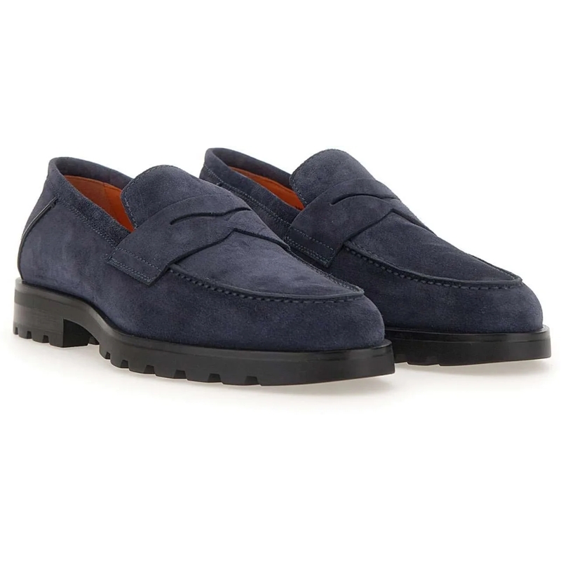 Santoni Loafer Flat Shoes Blue blau(Image 3)