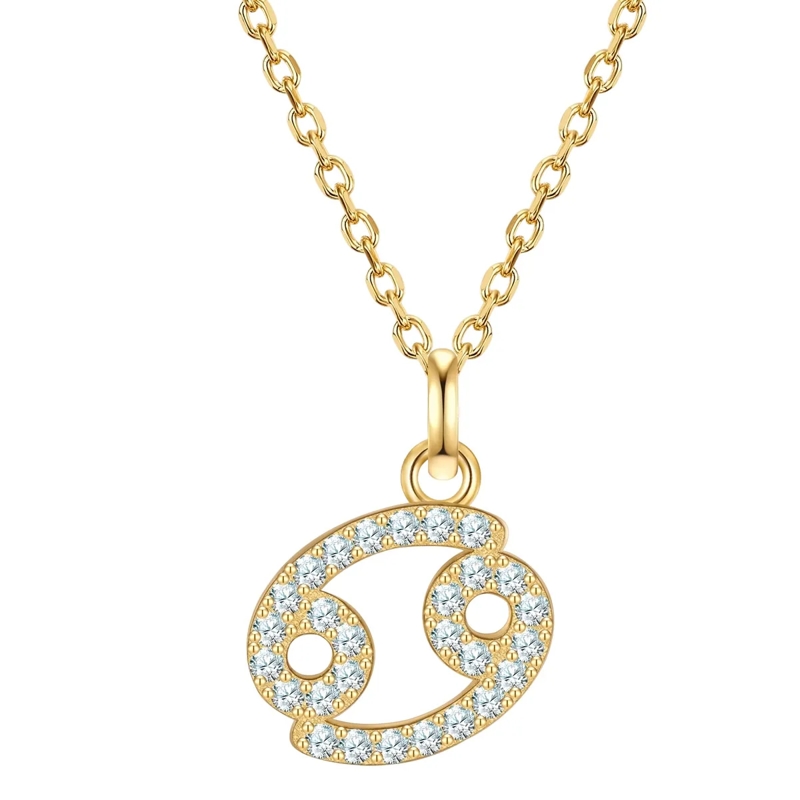 Glanzstücke München Mittellange Halskette Sterling Silber Halskette Zirkonia Sternzeichen Kr gold