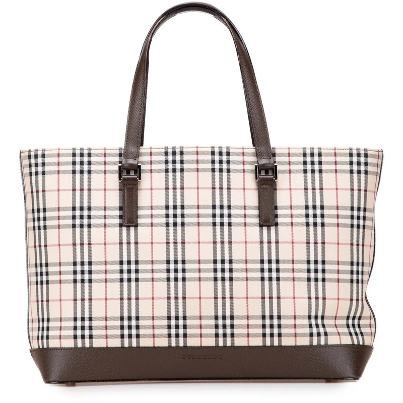 Burberry Shopper House Check Canvas Tote braun