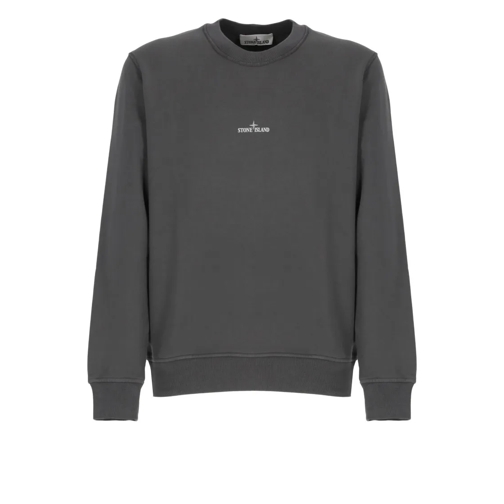 Stone Island Sweatshirts Grey Cotton Sweatshirt With Logo Grey