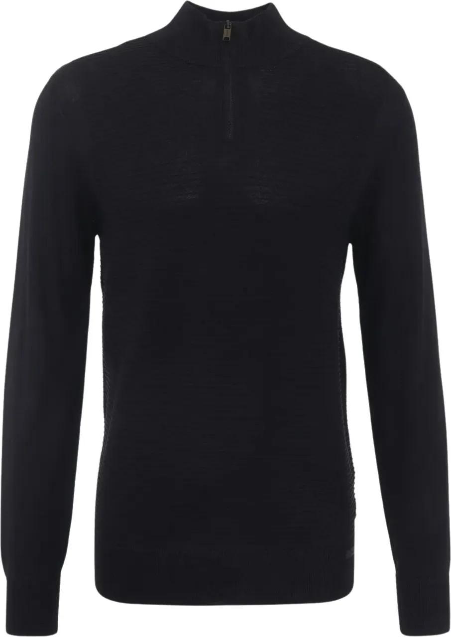 Thumbnail - GENTI - Genti Turtle Zip Ls Truien Zwart K1146-3260 - Größe S - schwarz