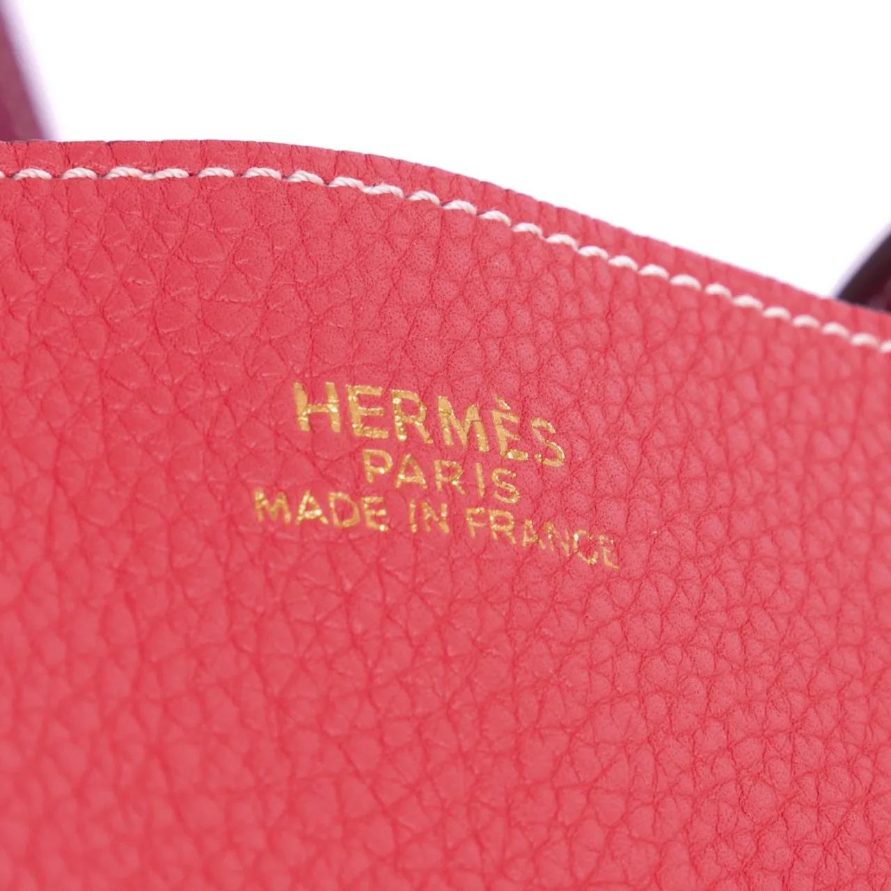 Thumbnail - Hermès Shopper - Clemence Double Sens 36 - Gr. unisize - in Rot - für Damen