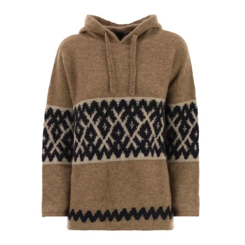 Max Mara  Ivan Jacquard Mohair Blend Sweatshirt Brown