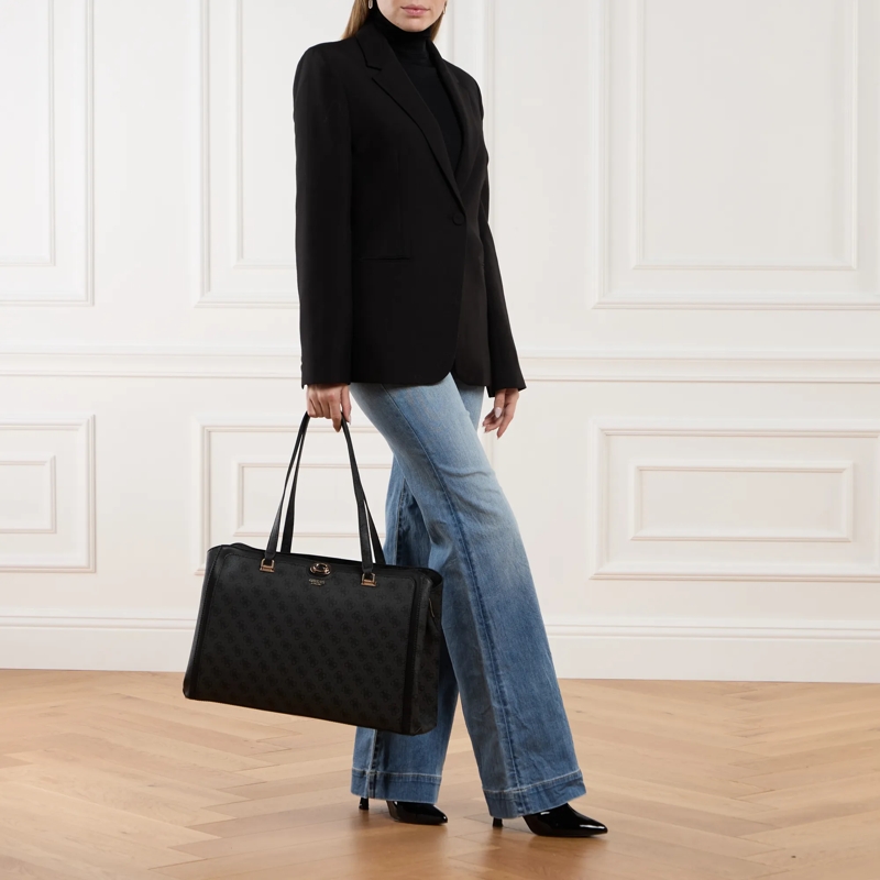 Guess Tote Orlina Travel Tote Coal Logo(Image 2)