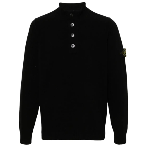 Stone Island Pullover Black Wool Blend Sweater Black