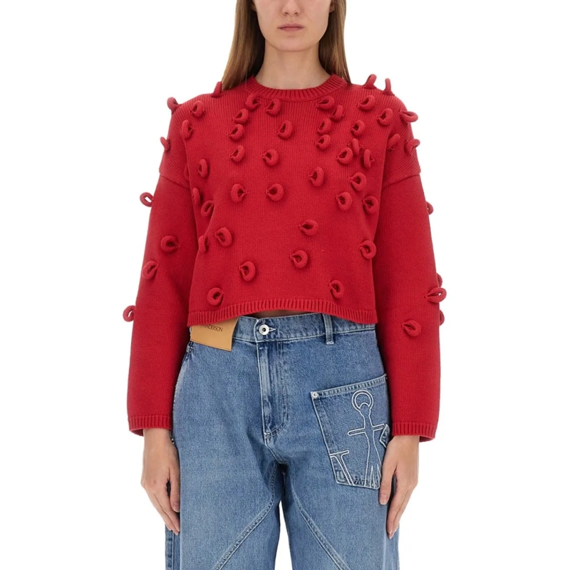J.W.Anderson Pull Loop Cropped Jersey Red
