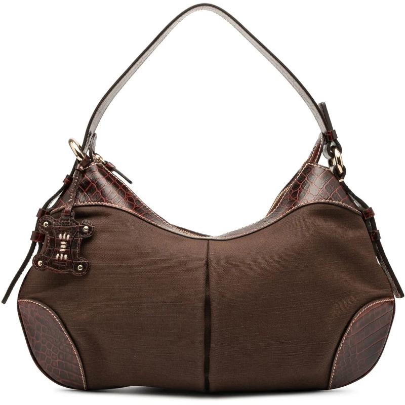 Celine Schultertasche Canvas Hobo braun