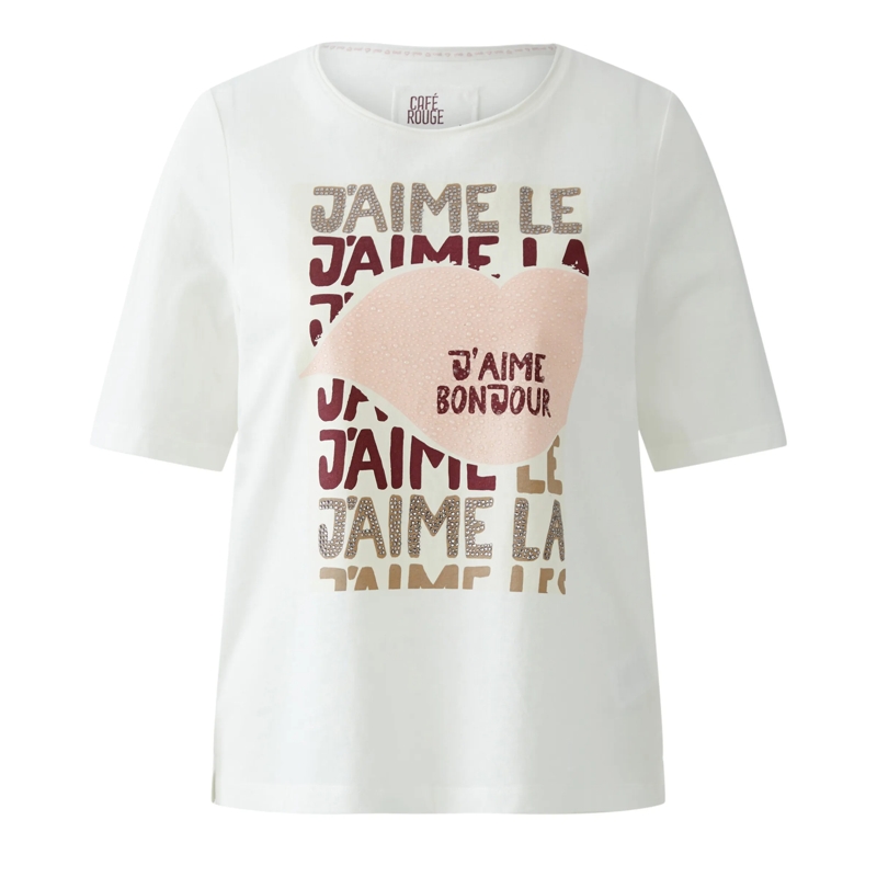 Oui T-Shirt T-Shirt offwhite