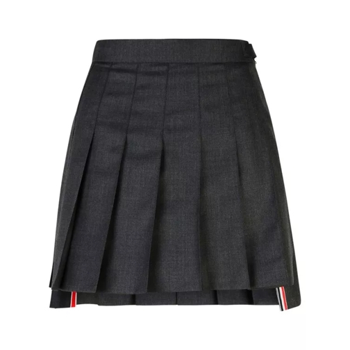 Thom Browne 120'S' Dark Grey Wool Miniskirt Black 