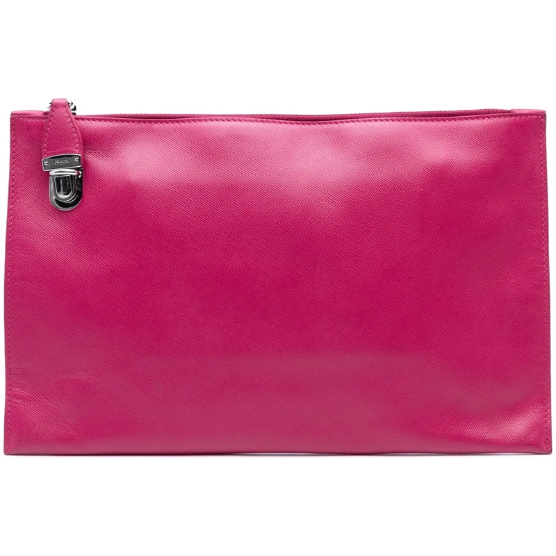 Prada Clutch Saffiano Lux Zip Clutch rose