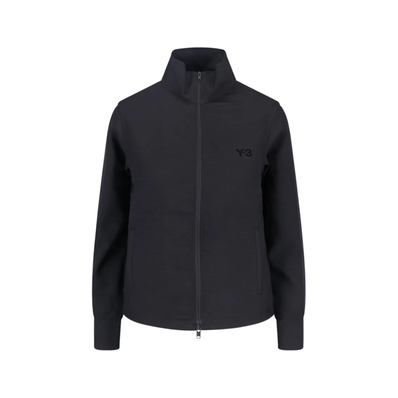 Y-3  Logo Zip Sweatshirt – Black Black
