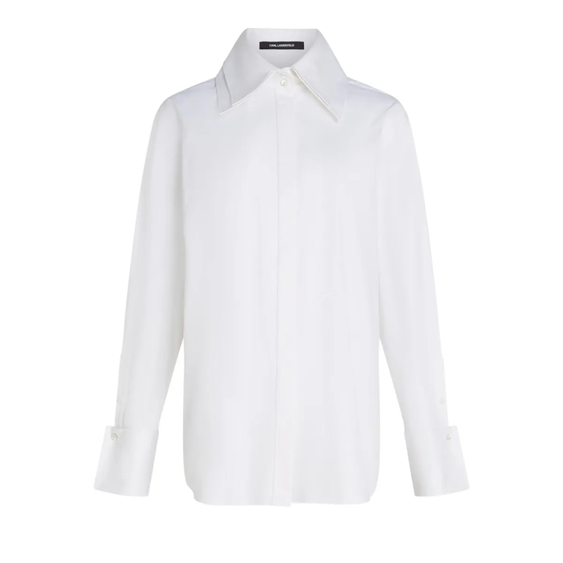 Karl Lagerfeld Bluse DOUBLE COLLAR POPLIN weiss