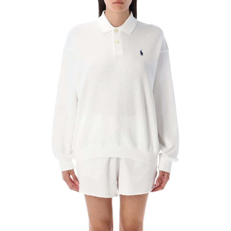 Polo Ralph Lauren  White Cotton Polo Sweatshirt White