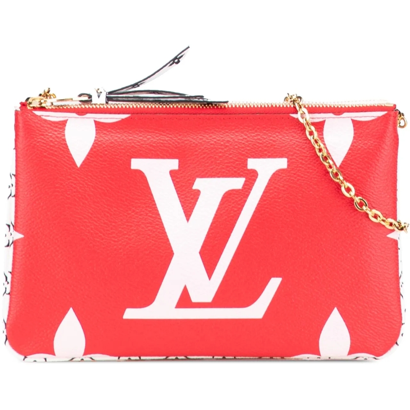 Louis Vuitton Sac à bandoulière Limited Edition Monogram Giant Double Zip Pochette rot